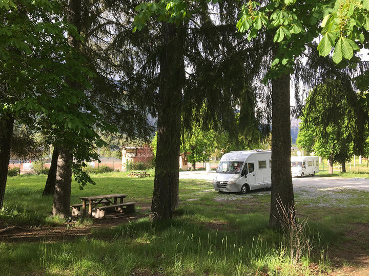 Barcelonnette camper van service and parking area