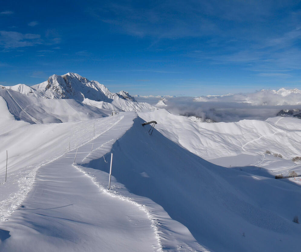 Panorama sur la station de Pra Loup en hiver © UT - Manu Molle