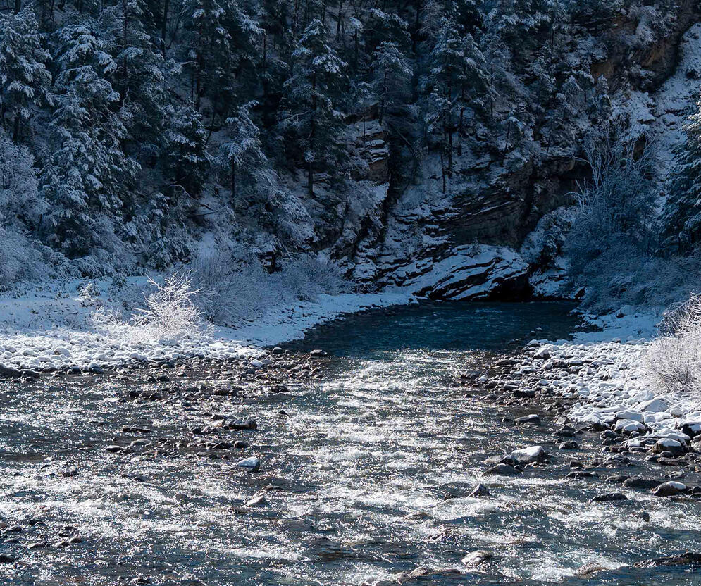 La rivière Ubaye en hiver © UT - Claude Gouron