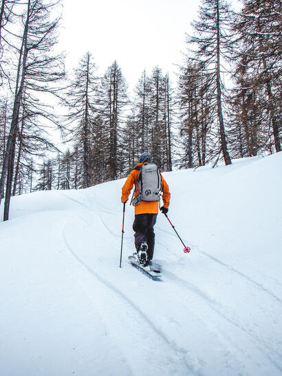 Itinéraire balisé ski de randonnée à Pra Loup © Ubaye Tourisme