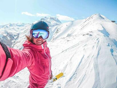Selfie au ski - Espace Lumière Pra Loup