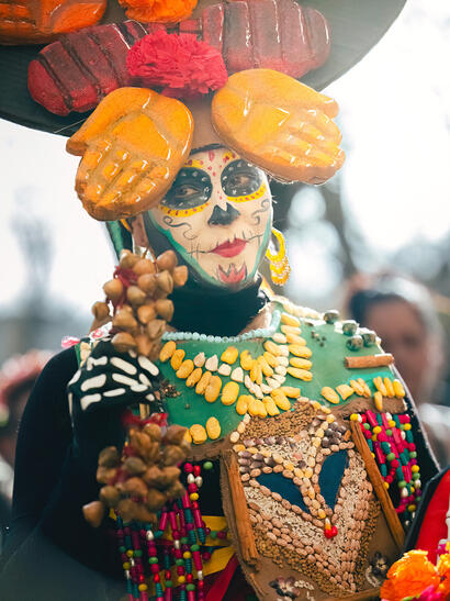 Catrina en costume - Fête des morts de Barcelonnette