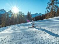 Skieur à Pra Loup sous le soleil