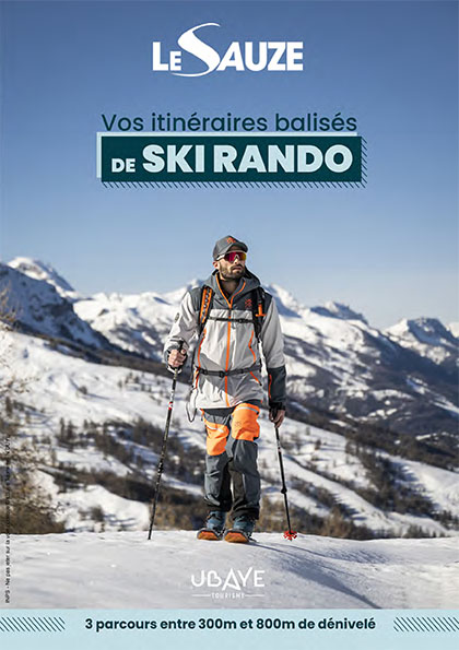 Plan des itinéraires balisés de ski de randonnée du Sauze